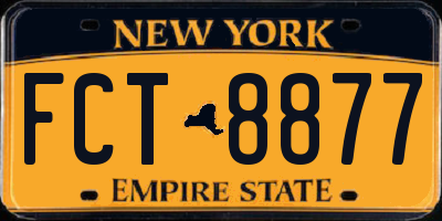 NY license plate FCT8877