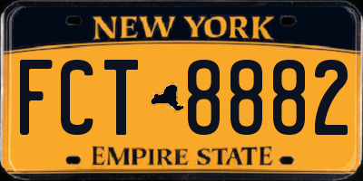 NY license plate FCT8882