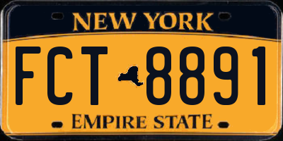 NY license plate FCT8891