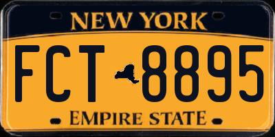 NY license plate FCT8895