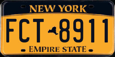 NY license plate FCT8911