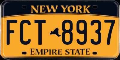 NY license plate FCT8937