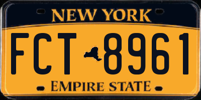 NY license plate FCT8961