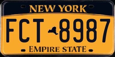 NY license plate FCT8987
