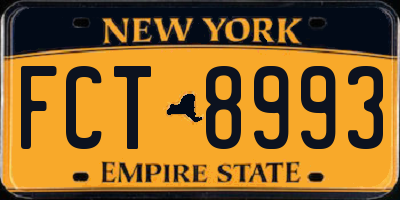 NY license plate FCT8993