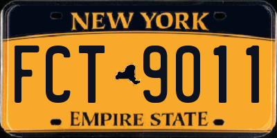 NY license plate FCT9011
