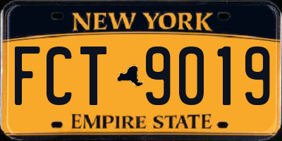 NY license plate FCT9019