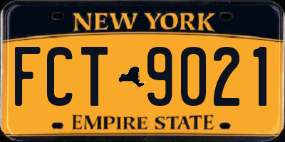 NY license plate FCT9021
