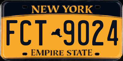 NY license plate FCT9024
