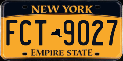 NY license plate FCT9027