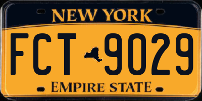 NY license plate FCT9029