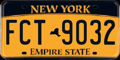 NY license plate FCT9032