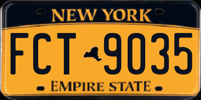 NY license plate FCT9035