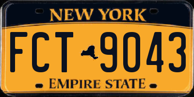 NY license plate FCT9043
