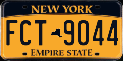 NY license plate FCT9044