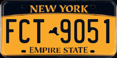 NY license plate FCT9051