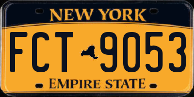 NY license plate FCT9053