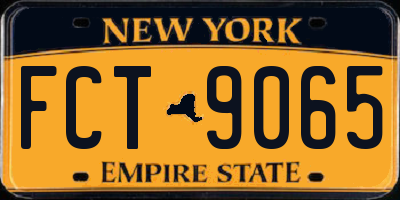 NY license plate FCT9065