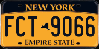NY license plate FCT9066
