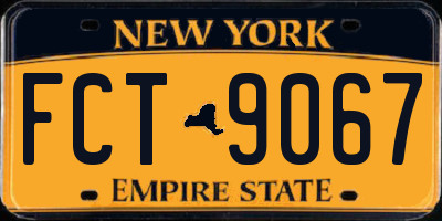 NY license plate FCT9067