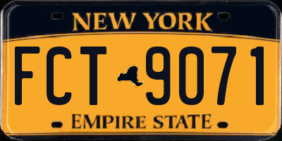 NY license plate FCT9071