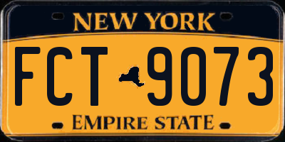NY license plate FCT9073