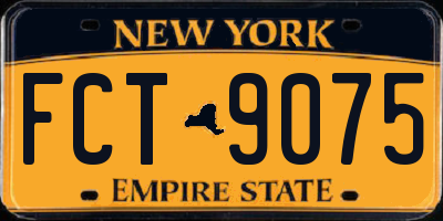 NY license plate FCT9075
