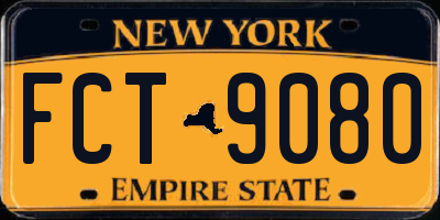 NY license plate FCT9080
