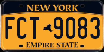 NY license plate FCT9083