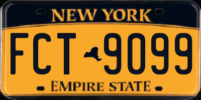 NY license plate FCT9099