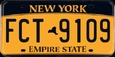 NY license plate FCT9109