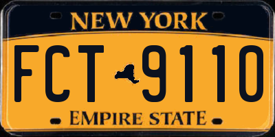 NY license plate FCT9110