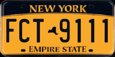NY license plate FCT9111