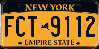 NY license plate FCT9112