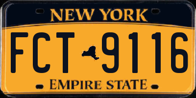 NY license plate FCT9116