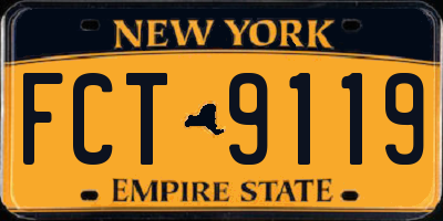 NY license plate FCT9119