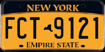 NY license plate FCT9121