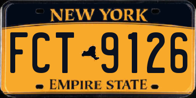 NY license plate FCT9126
