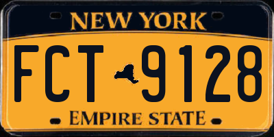NY license plate FCT9128