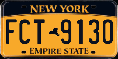 NY license plate FCT9130