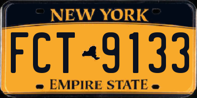 NY license plate FCT9133