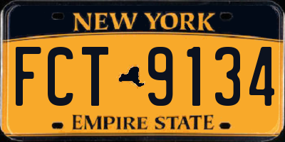 NY license plate FCT9134