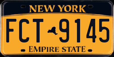 NY license plate FCT9145