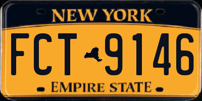 NY license plate FCT9146