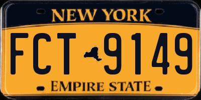 NY license plate FCT9149