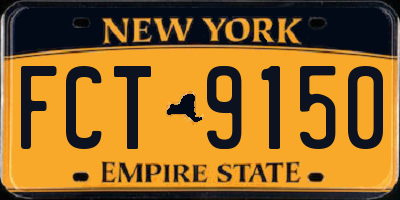 NY license plate FCT9150