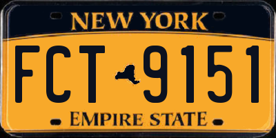 NY license plate FCT9151
