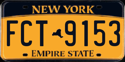 NY license plate FCT9153