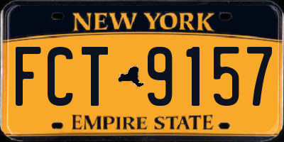 NY license plate FCT9157