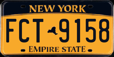NY license plate FCT9158